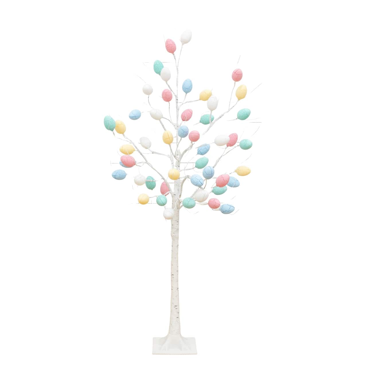 4ft. Pre-Lit Artificial Easter Twig Tree with 48 Egg Shaped LED Ornaments
